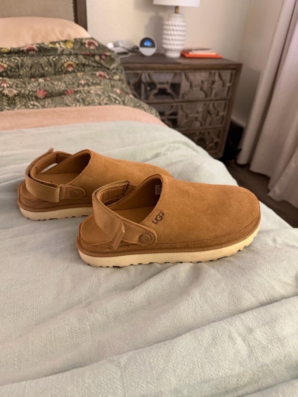 UGG Chestnut Suede Backstrap Clog Sandal - Chestnut Brown